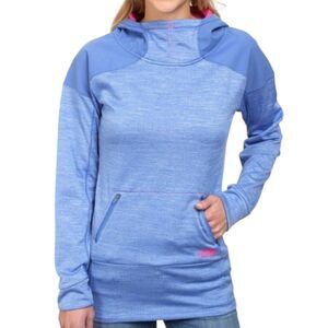 The North Face Dynamix Hoodie Women Heather Blue Weather Resistant Hiking Size L